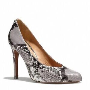Coach Snakeskin Patterned Heels - Black and Gray